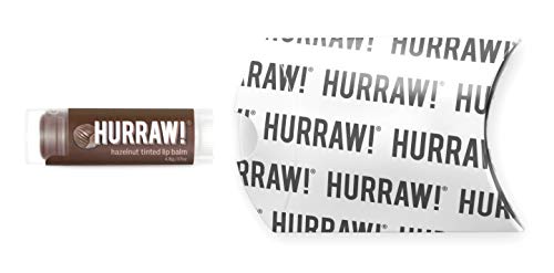 Hurraw! Hazelnut Tinted Lip Balm: (Sheer Brown Tint) Organic, Certified Vegan, Cruelty and Gluten Free. Non-GMO, 100% Natural Ingredients. Bee, Shea, Soy and Palm Free. Made in USA