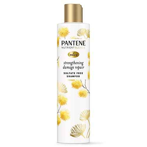 Pantene Sulfate Free Shampoo, Hair Strengthening Anti Frizz Damage Repair Shampoo with Castor Oil, Safe for Color Treated Hair, Nutrient Blends, 9.6 oz