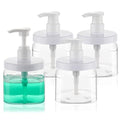 Pump Bottle Dispenser 4 Pack 550ml/18.6oz Lotion Dispenser Wide Mouth Plastic Refillable Lotion Pump Bottles Empty Bathroom Shower Containers for Hand Wash Shampoo Conditioner(Clear)