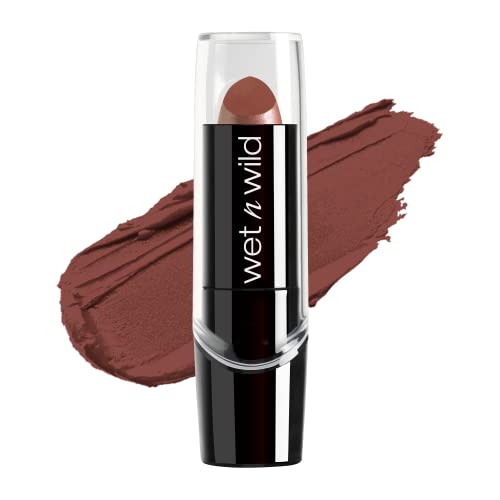 wet n wild Silk Finish Lipstick, Hydrating Rich Buildable Lip Color, Formulated with Vitamins A,E, & Macadamia for Ultimate Hydration, Cruelty-Free & Vegan - Java