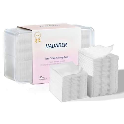 Cotton Makeup Remover Pads 150 Pcs, 3-Layer Absorbent