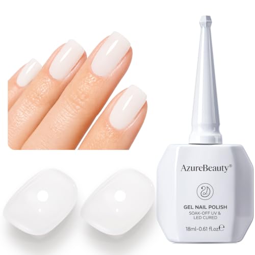 AzureBeauty 18ML Milky White Gel Nail Polish - Sheer Translucent Finish
