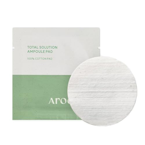 AROCELL Total Solution Ampoule Pad 28 Sheets ? Korean Skincare Cotton Face Pads for Hydrating, Moisturizing, Exfoliating, Wrinkle Care, Elasticity Boosting, Pore Refining, Daily Toner Treatment