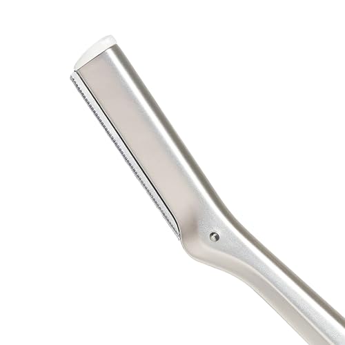 Tweezerman Stainless Steel Facial Razor with 3 Replacement Blades - Peach Fuzz & Skin Exfoliation Tool