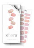 ohora Semi Cured Gel Nail Strips - N Lazy Sunday Pink Patterned Set