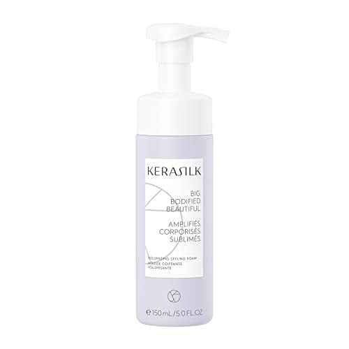 KERASILK Volumizing Styling Foam | Lightweight Formula | Creates Long-Lasting Touchable Hold | Enhances Body & Fullness | With Heat Protection | 150ml