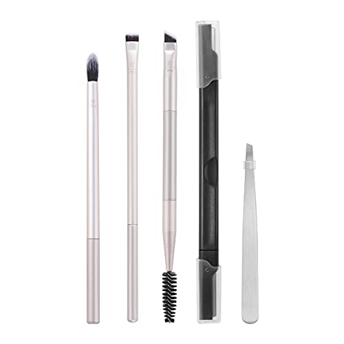 Real Techniques Limited Edition Blush, Blend, Brow Makeup Brush Set to Shape, Fill and Perfect, Mother's Day & Easter Gift, Pink, 5 Count, Perfect For Wife, Spouse, Girlfriend, and Daughter