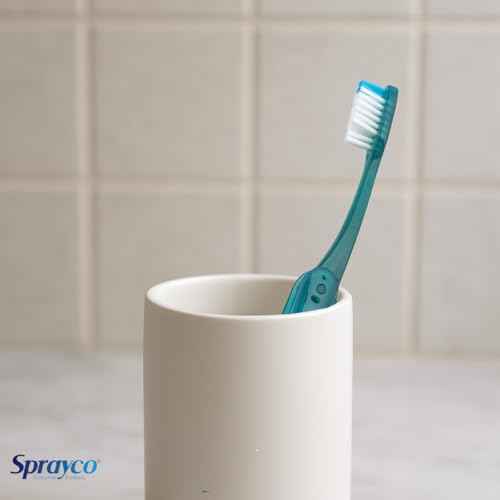 Sprayco Compact Foldable Travel Toothbrush with Microban, Built-in Cover, Soft Bristles & Ergonomic Handle, Multicolor, 4-Pack
