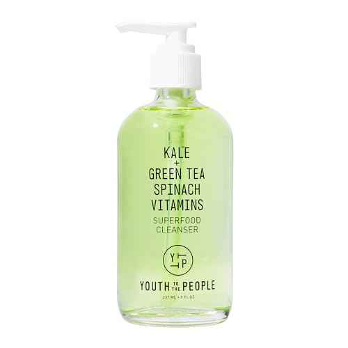 Youth To The People Superfood Facial Cleanser - Kale + Green Tea Daily Face Wash, Gentle Makeup Remover, with Soothing Antioxidants for Glowing Skin, pH Balance, Clean Pores, Sulfate-free, Refillable