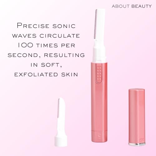 About Face Sonic Beauty Wand - Electric Facial Hair Remover and Bonus Eyebrow Shaper, Ideal for Shaving, Exfoliating and Brow Shaping, Epilator for Men & Women