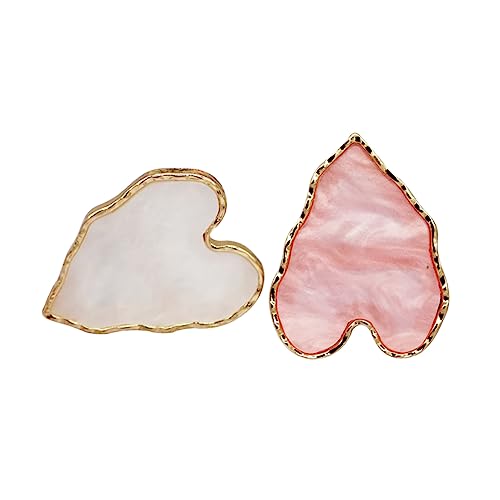 Nail Art Palette Ring Set - 2 Pcs Heart & Square Mixing Trays