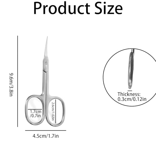 Stainless Steel Curved Eyebrow Scissors 2-Pack - Nail & Cuticle Trimmer