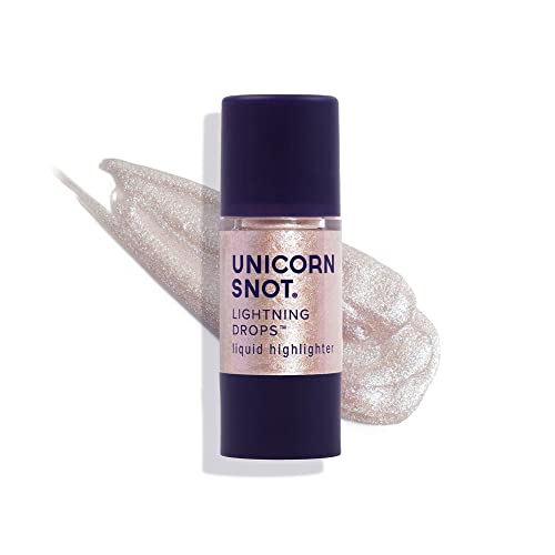 Unicorn Snot Liquid Highlighter Lightning Drops: Buildable Highlighter Makeup for Face and Body - Collarbone, Cheekbones, Brows - Liquid Illuminator for Spotlights, Cruelty-Free (Aqua Rose/Nymph)