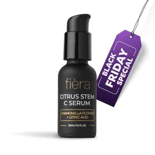 Fi?ra Vitamin C Serum with Hyaluronic Acid & Citrus Stem Cells - Anti-Aging Brightening, Firming, Hydrating Serum for Mature Skin, Reduces Dark Spots, Fine Lines & Boosts Radiance - 1 FL. OZ. / 30 ML