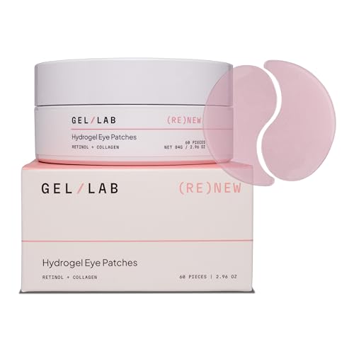 Gel Lab RENEW Under Eye Gel Patch - Korean Hydrating Eye Mask - Retinol & Collagen- Reduces Fine Lines and Wrinkles While Balancing and Brightening Skin Tone - 60 Patches