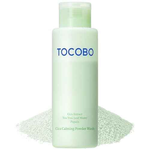 TOCOBO Cica Calming Powder Wash ? Korean Enzyme Face Cleanser with Cica, Tea Tree & Papain ? Hypoallergenic Low pH Powder Cleanser for Sensitive Skin, Pore Purifying & Exfoliating,. 1.69 oz.