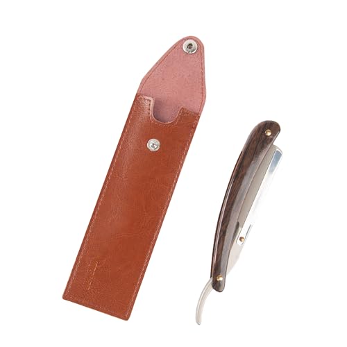 Leather Straight Razor Cover with Snap Closure Travel Pouch - Protective Storage
