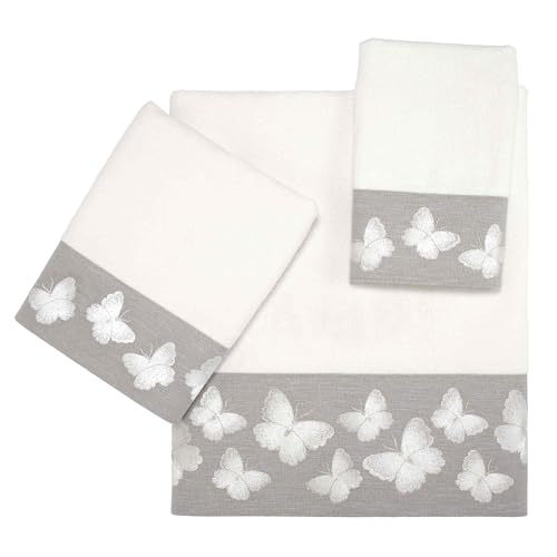 Avanti Linens - Washcloth, Soft & Absorbent Cotton Towel (Yara Collection, White)