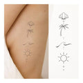 Hawaii Temporary Tattoo Set – Beach Wave Coconut Tree Design