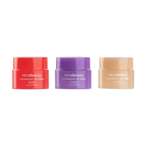 MCoBeauty - Double Duty Lip Mask Deluxe Trio - Contains Coconut Oil and Vitamin E Lip Balm for Day or Overnight Mask - Skin Care and Makeup Accessories - Stocking Stuffers for Women - 15g
