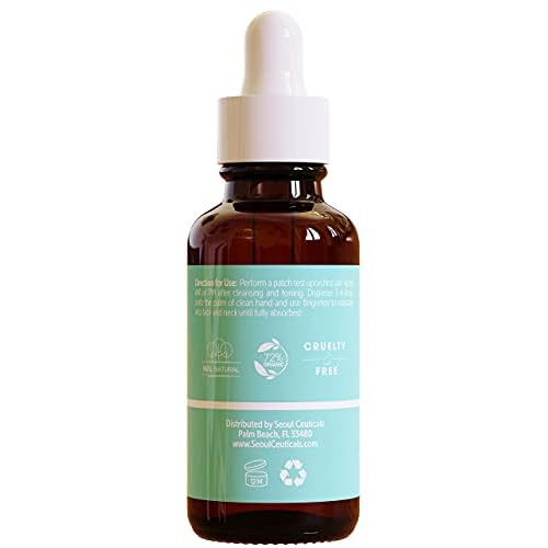 SeoulCeuticals Korean Skin Care Ginseng Serum - K Beauty Skincare with Green Tea + Centella + Royal Jelly - Cruelty Free & Organic for Dewy Glow 1oz