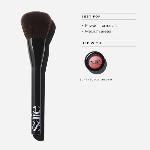 Saie Powder Blush Brush - Fluffy Oval Makeup Brush