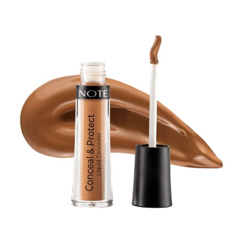 NOTE Conceal and Protect Liquid Concealer - Make Up Under Eye Concealer for Blemishes - Face Makeup with Blue Light Shield - 11-0.2 oz