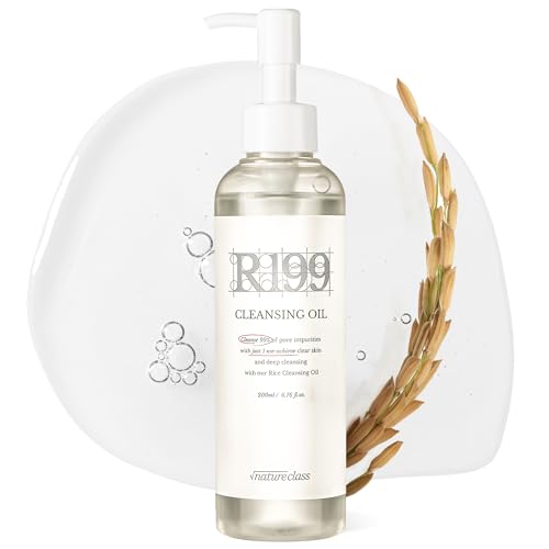 R199 Rice Cleansing Oil Face Cleanser Korean Skincare Makeup Remover Oil Cleanser for Face Blackhead Remover Pore Control Double Cleansing Sensitive Skin 6.76 fl oz