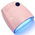 Cordless UV Nail Lamp, 96W UV LED Nail lamp for Gel Polish & Acrylic Nails, Fast Curing Nail Light with 4 Timers, Detachable Base, Auto Sensor, 54 LED Beads, Salon & Home Use (Pink)