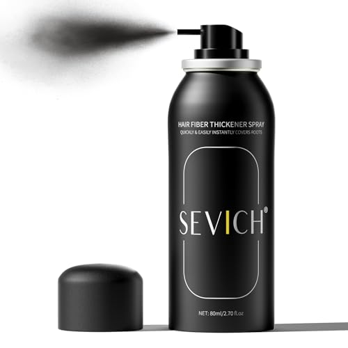 Sevich Hair Fiber Spray - Instant Hair Thickening Powder, 80ml Black