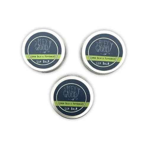 The Ilex Wood - Lip Balm Pack of 3 - Lemon Balm and Peppermint - All natural, coldsore prevention, cruelty free, plastic free, moisturising lip balm, handcrafted - 3 x 10ml (3 x 0.34 fl oz)