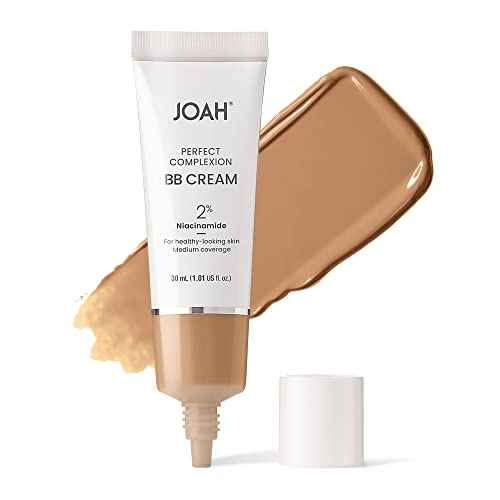 JOAH Beauty Perfect Complexion BB Cream with Hyaluronic Acid and Niaciminade,Korean Makeup with Medium Buildable Coverage,Evens Skin Tone Lightweight Semi Matte Finish Medium with Neutral Undertones