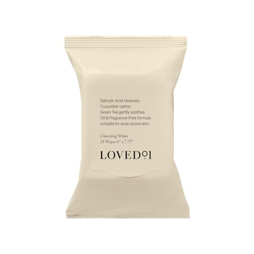 Loved01 Face & Body Salicylic Acid Cleansing Wipes, John Legend Skincare, Oil & Fragrance-Free, No-Rinse, Suitable for Blemish-Prone Skin, 24 wipes