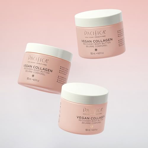 Pacifica Beauty | Vegan Collagen Body Butter | Hydrating, Nourishing, Moisturizer | Long-Lasting Hydration | Cream Lotion for Dry Skin | Light Floral Scent | Paraben Free | Vegan + Cruelty Free