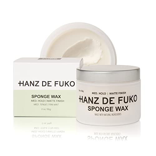 Hanz de Fuko Sponge-Wax – Premium Men’s Hair Styling Wax with Medium Hold & Semi-Matte Finish – 2oz