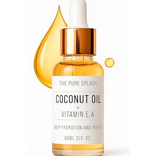 Coconut Oil with Vitamins E and A ? Deep Hydration & Skin Nourishment | Lightweight, Non-Greasy Formula for Face, Body & Hair | 60ml