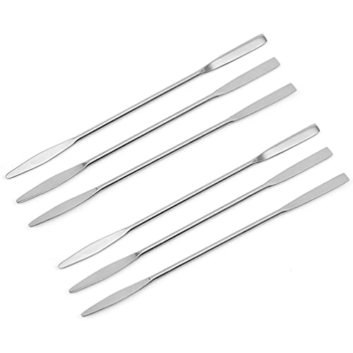 Stainless Steel Makeup Spatula Set - 6 Pc Double-Head Mixer