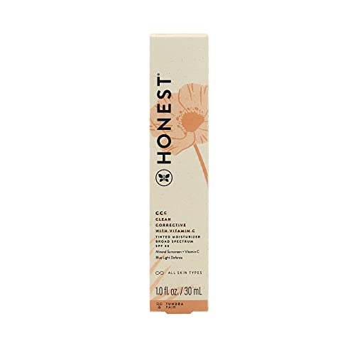 Honest Beauty CCC Clean Corrective with Vitamin C Tinted Moisturizer | Mineral SPF 30 | Vegan + Cruelty Free | Tundra Fair, 1 fl oz