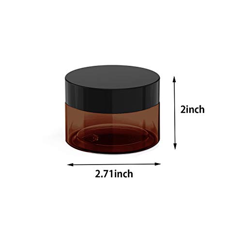 4 oz Amber Plastic Cosmetic Jars with Lids (6 Pack)