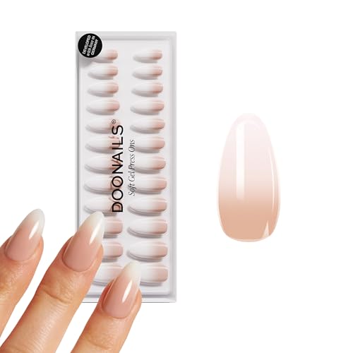 Soft Gel Press On Nails - 30 Pc Kit, Nude Pink Almond