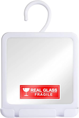 Fogless Shower Mirror with Razor Holder – 8" Real Glass