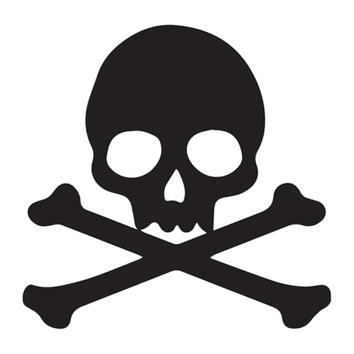 Skull & Crossbones Temporary Tattoos 48-Pack Black
