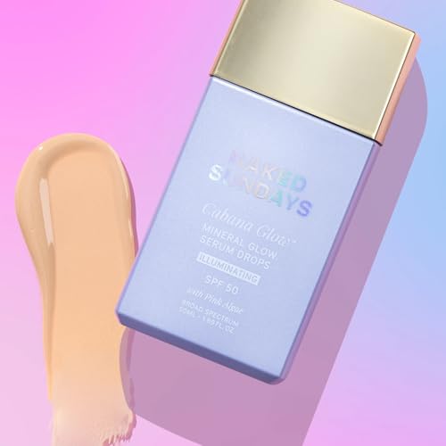 Naked Sundays CabanaGlow¢â Illuminating Tinted Sunscreen Serum Drops SPF 50 ? Hydrating, Brightening, Zinc Oxide Daily Face Sunscreen with Skin-Perfecting Pigments