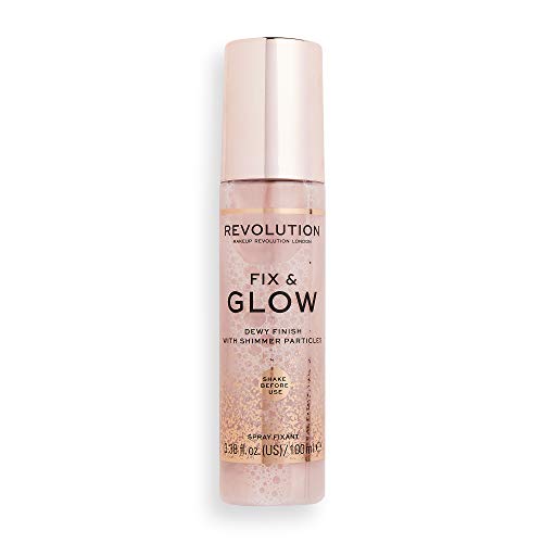 Makeup Revolution Fix & Glow Fixing Spray, Illuminating & Hydrating, Vegan & Cruelty-Free, 3.38 Fl Oz