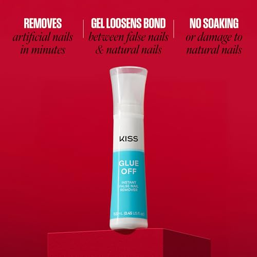 KISS Nail Glue Remover with Chisel Tip - Mess-Free Press On & Gel Nails