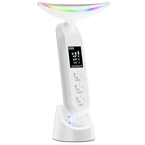 GlossaBella Facial & Neck Massager - Heating, Vibration & LED Lights
