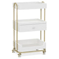 BarberPub Salon Trolley Cart with 3 Shelves & Drawer