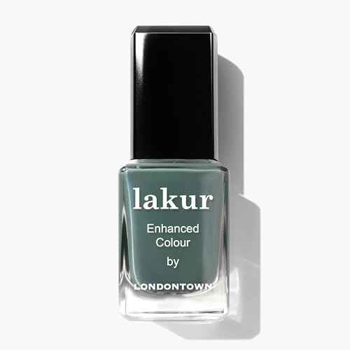 LONDONTOWN lakur Nail Polish - Chip-Resistant, Non-Toxic, Conditions & Hydrates Nails | Glossy Olive Green, Velvet Drapes, .40 fl oz