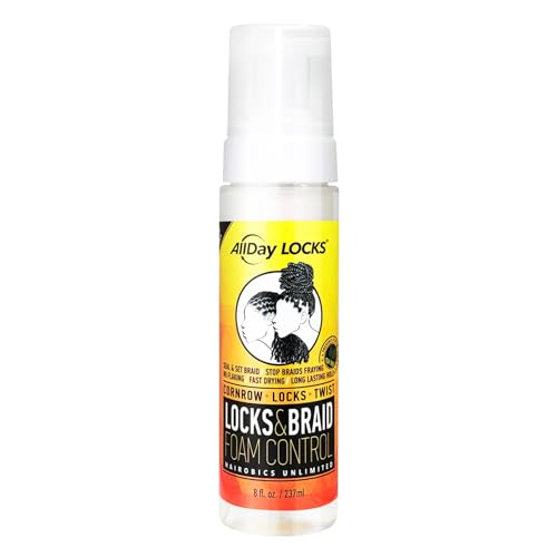 AllDay Locks Braid Foam Mousse - Lightweight Frizz Control & Shine, 8 oz