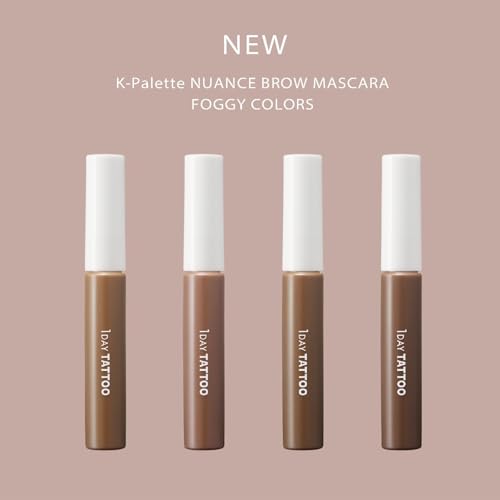 K-Palette Eyebrow Gel, Longwear Brow Color Mascara with Natural Effects, Easy-to-Use Brow Makeup Brush for Defined Eyebrows, Blonde, Foggy Milk Beige